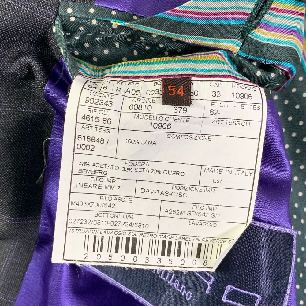 Etro Milano Blazer Jacket Men 44R Gray Windowpane Wool Sport Coat Luxury Modern - Picture 7 of 16